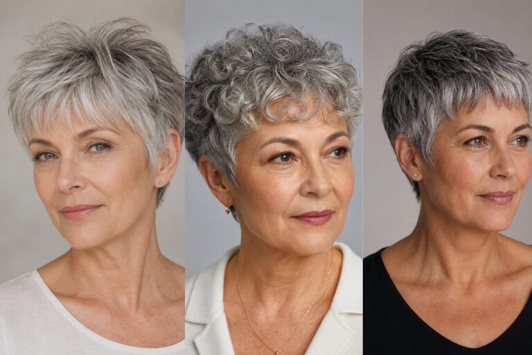 20 Short Gray Haircuts for Women Over 50 with Clean Shape