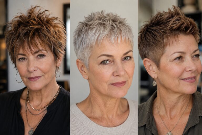 20 Short spiky haircuts for women over 50 That keept their Shape