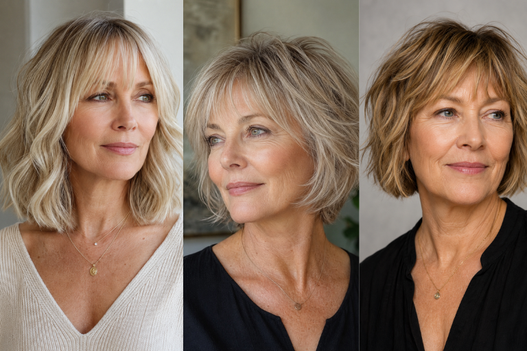 20 Haircuts for Women Over 50 with Bangs That are Easy to Wear